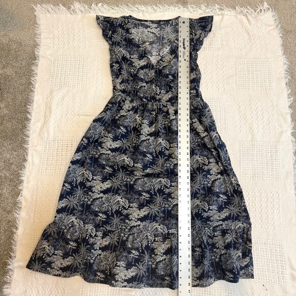 Vineyard Vines large tropical poplin flutter midi dress pockets D1 2761 - Picture 3 of 11